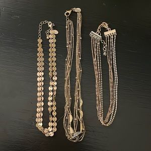 Three Gold Choker Necklaces